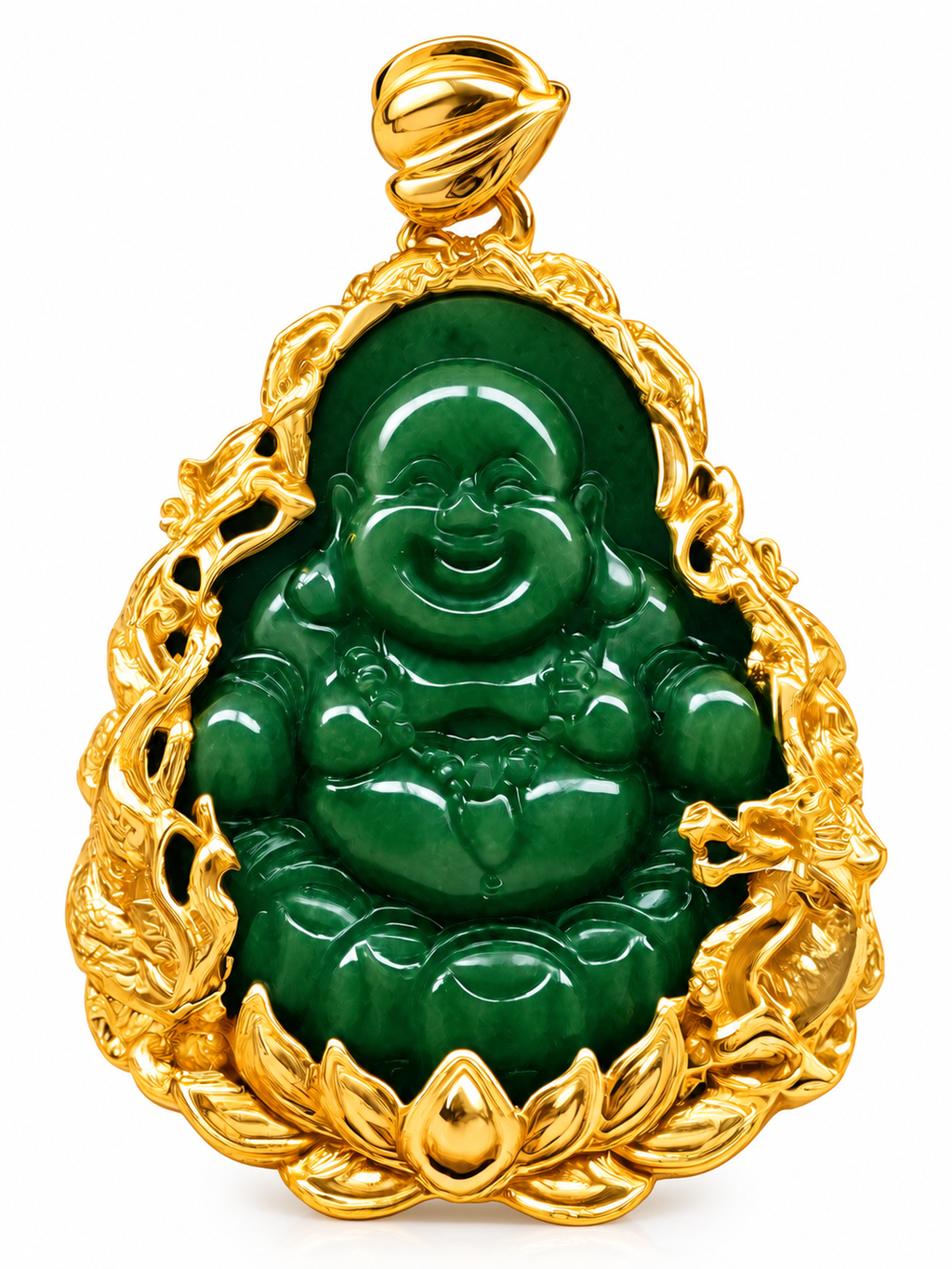 Green Jade Laughing Buddha